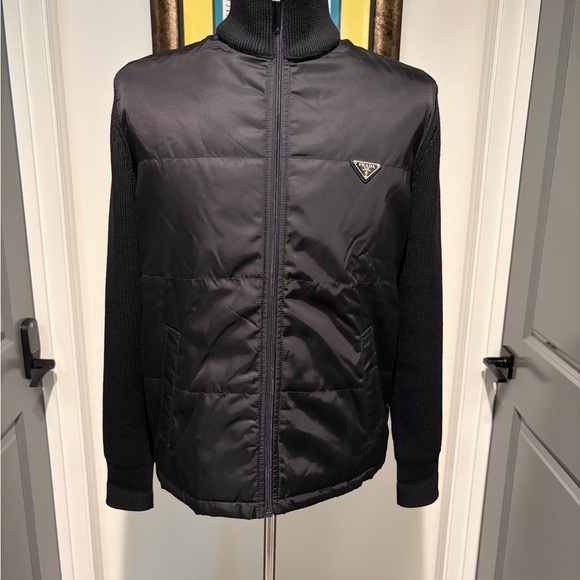 Prada Other - Authentic Prada Mens Black Puffer Sweater Jacket - NWT